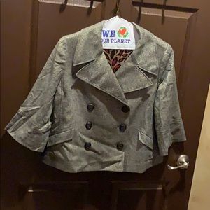 Wool blend cropped sleeve/torso blazer